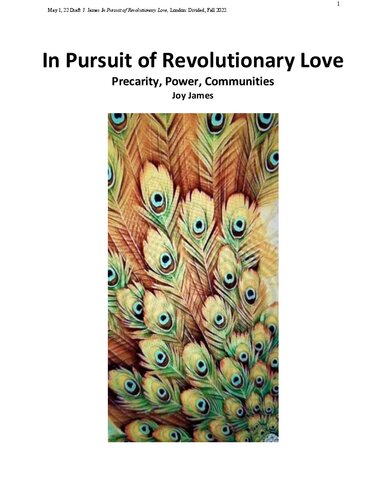 In Pursuit Of Revolutionary Love Precarity Power Communities Draft Joy James