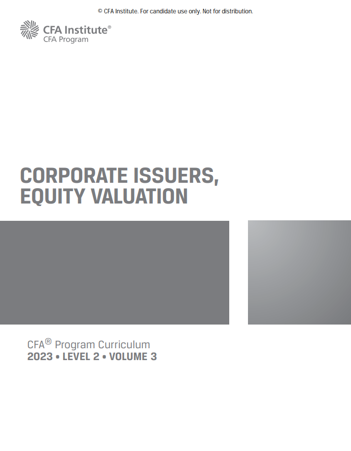 2023 Cfa Program Curriculum Level Ii Volume 3 Corporate Issuers And Equity Valuation 1st Edition Cfa Institute