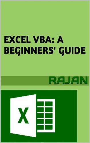 Excel Vba A Beginners Guide Rajan