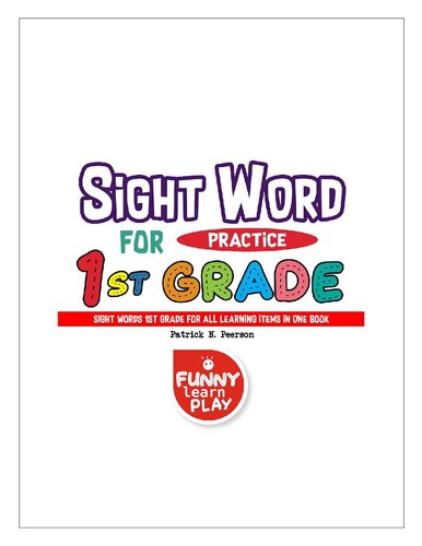 Sight Words 1st Grade Patrick N Peerson
