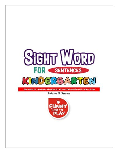 Sight Words For Kindergarten Patrick N Peerson