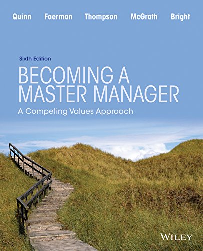 Becoming A Master Manager A Competing Values Approach 6th Edition Robert E Quinn