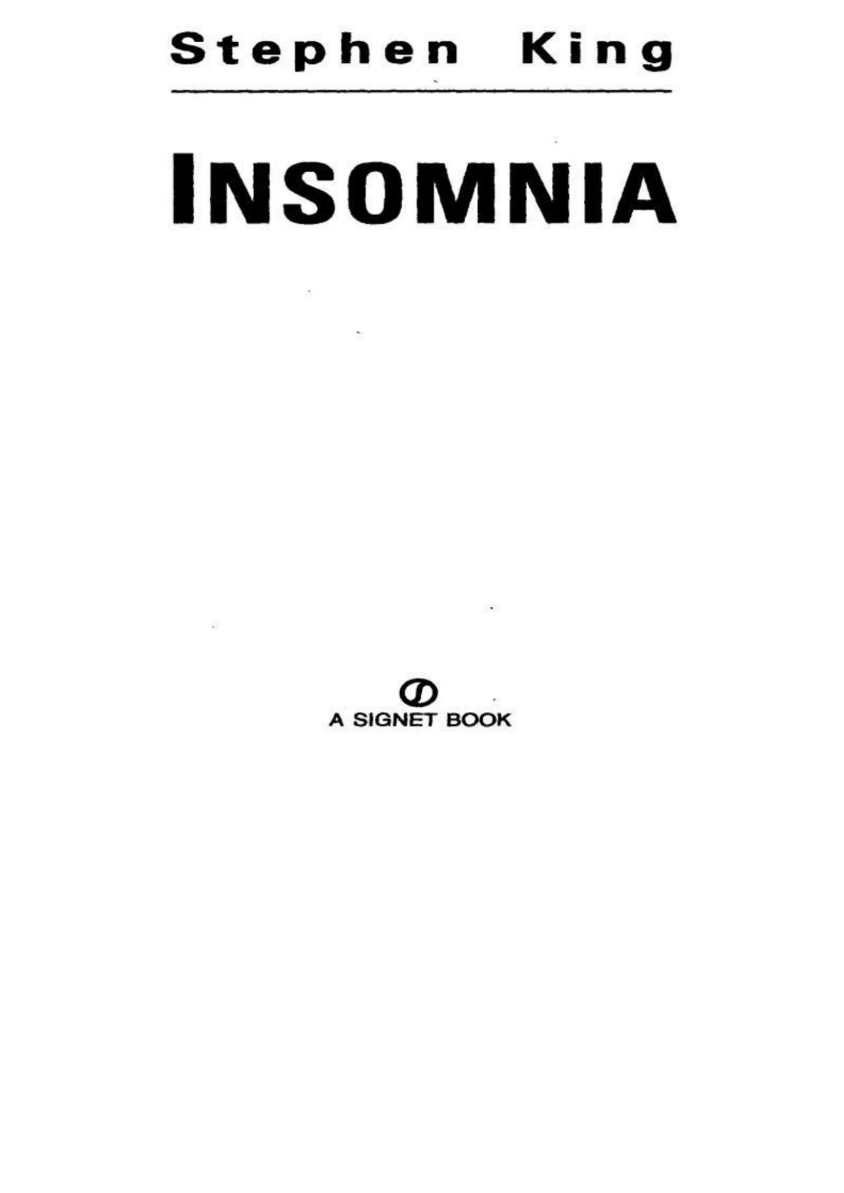 Insomnia Stephen King