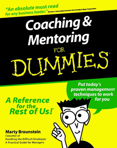 Coaching And Mentoring For Dummies Marty Brounstein