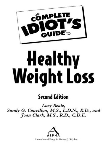The Complete Idiots Guide To Healthy Weight Loss Lucy Beale