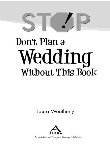 Stop Dont Plan A Wedding Without This Book Laura Weatherly