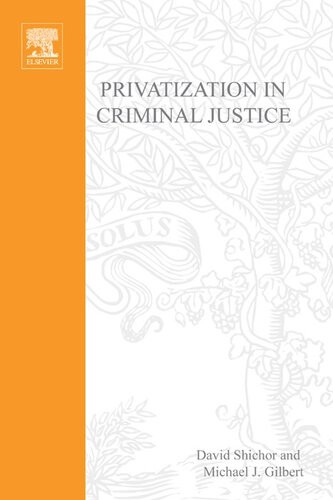 Privatization Of Criminal Justice Past Present And Future Michael J Gilbert