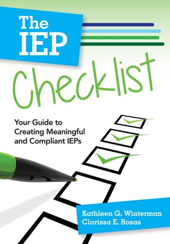 The Iep Checklist Your Guide To Creating Meaningful And Compliant Ieps Kathleen G Winterman