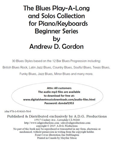 Blues Playalong And Solos Collection For Pianokeyboards Beginner Series Andrew D Gordon