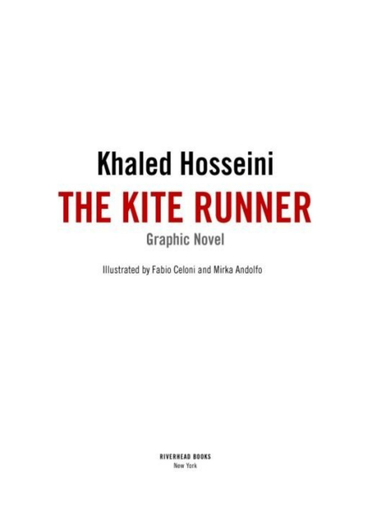 The Kite Runner Graphic Novel Khaled Hosseini