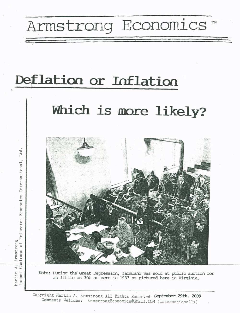 Deflation Or Inflation Which Is More Likely Martin A Armstrong