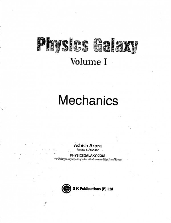 Physics Galaxy Mechanics Voli 1st Edition Ashish Arora