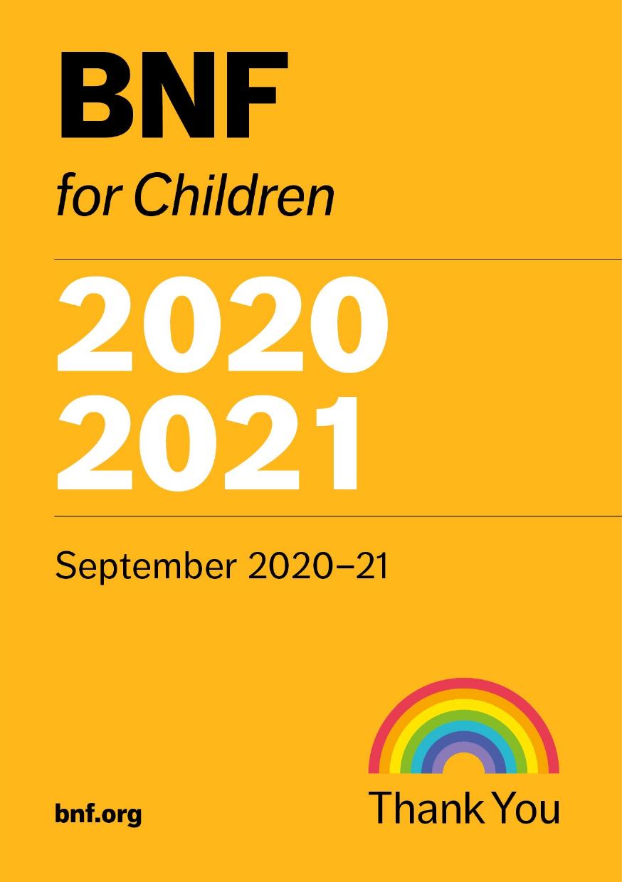 Bnf For Children Bnfc 20202021 Paediatric Formulary Committee