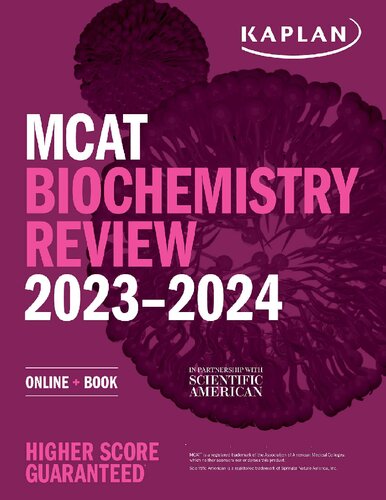 Mcat Biochemistry Review 20232024 Online Book Kaplan Test Prep Kaplan Test Prep