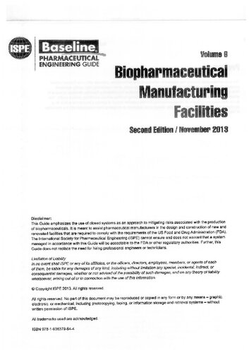 Ispe Baseline Pharmaceutical Engineering Guide For New And Renovated Facilities Second Ispe
