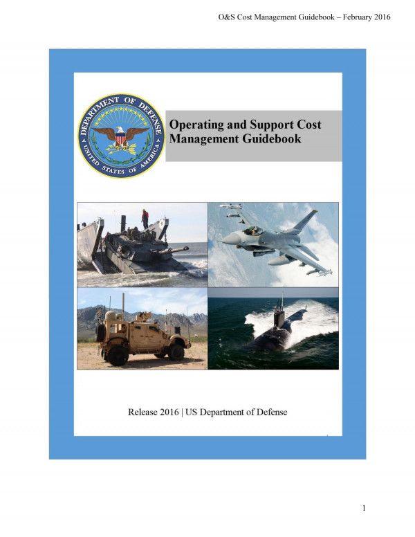 Operating And Support Costestimating Guide Department Of Department Of Defense