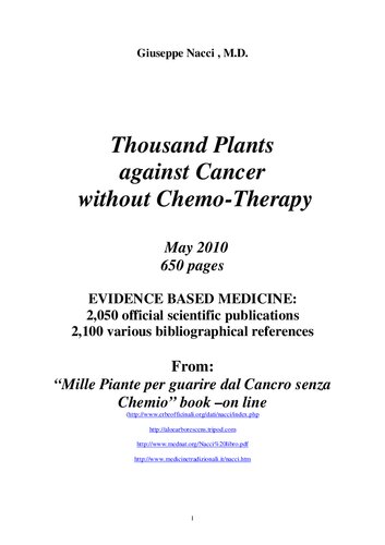 Thousand Plants Against Cancer Without Chemotherapy Giuseppe Nacci