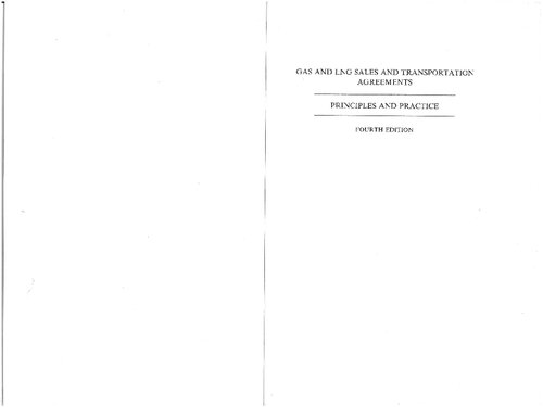 Gas And Lng Sales And Transportation Agreementsprinciples And Practice 4th Edition Peter Roberts