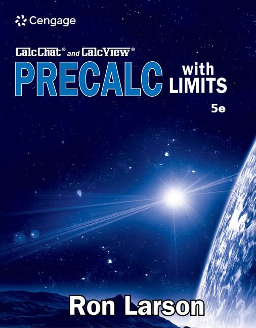 Precalculus With Limits With Calcchat And Calcview 5th Edition 5th Ron Larson