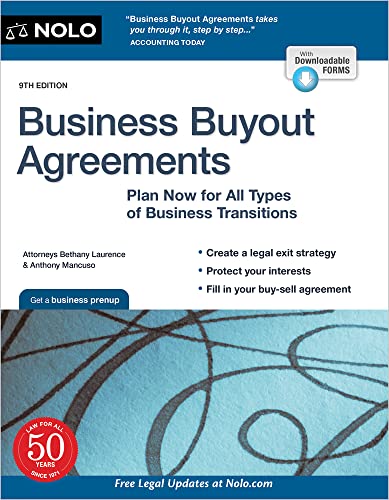 Business Buyout Agreements Plan Now For All Types Of Business Transitions 9th Edition 9th Bethany Laurence