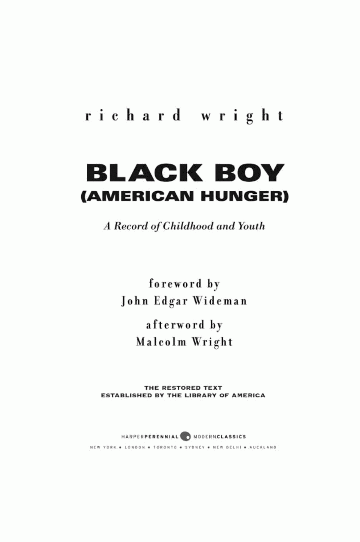 Black Boy 75th Anniversary Edition Richard Wright