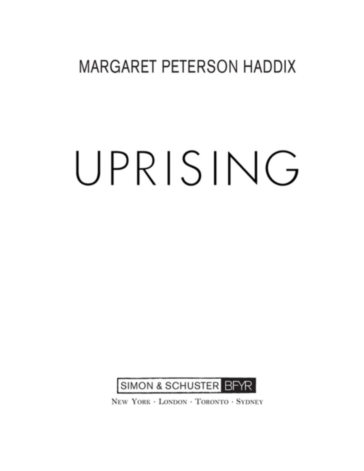 Uprising Margaret Peterson Haddix