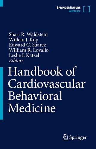 Handbook Of Cardiovascular Behavioral Medicine Shari R Waldstein