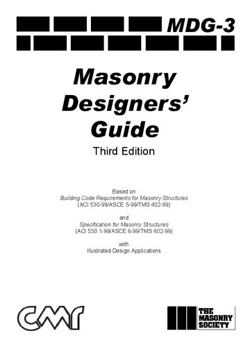 Masonry Designers Guide 3rd Edition John H Matthys
