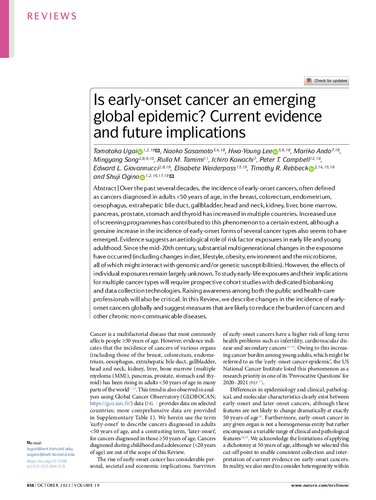 Is Earlyonset Cancer An Emerging Global Epidemic Current Evidence And Future Implications Ugai