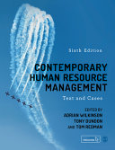 Contemporary Human Resource Management Text And Cases Adrian Wilkinson