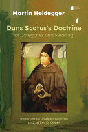 Duns Scotuss Doctrine Of Categories And Meaning Martin Heidegger