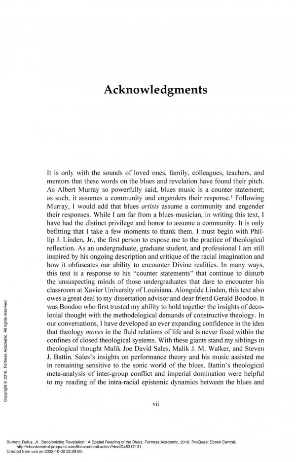 Decolonizing Revelation A Spatial Reading Of The Blues Rufus Burnett