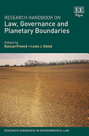Research Handbook On Law Governance And Planetary Boundaries Duncan French