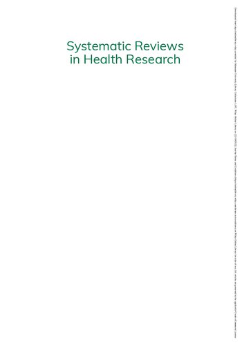 Systematic Reviews In Health Research Metaanalysis In Context 3rd Edition Matthias Egger