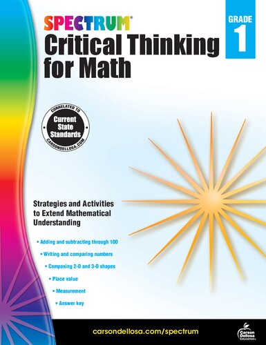 Spectrum Critical Thinking For Math Grade 1 Spectrum