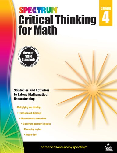 Spectrum Critical Thinking For Math Grade 4