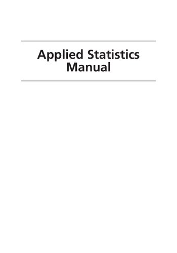 Applied Statistics Manual A Guide To Improving And Sustaining Quality With Minitab Matthew A Barsalou Joel Smith