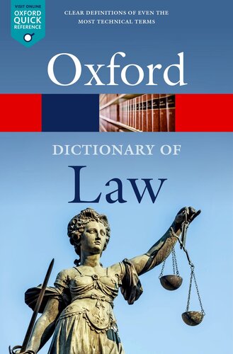 A Dictionary Of Law Jonathan Law