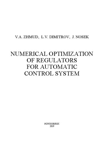 Numerical Optimization Of Regulators For Automatic Control System Textbook For Higher Education Vadim A Zhmud