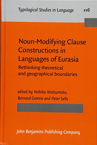 Nounmodifying Clause Constructions In Languages Of Eurasia Yoshiko Matsumoto
