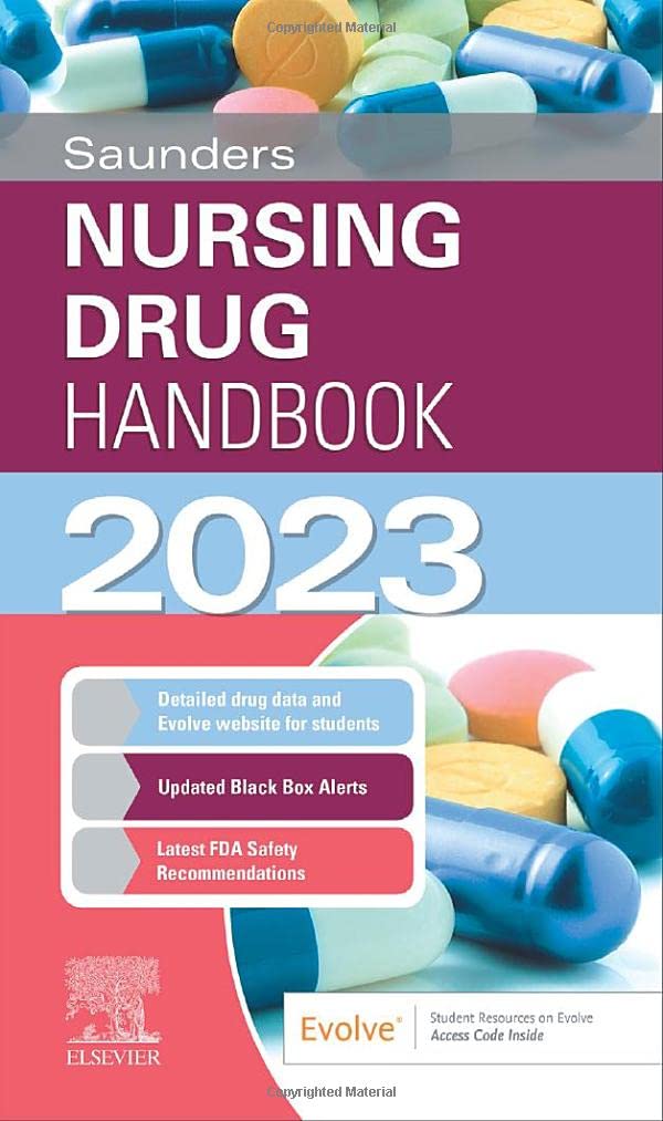 Saunders Nursing Drug Handbook 2023 2023th Edition Robert J Kizior Bs Rph Keith J Hodgson Rn Bsn Ccrn