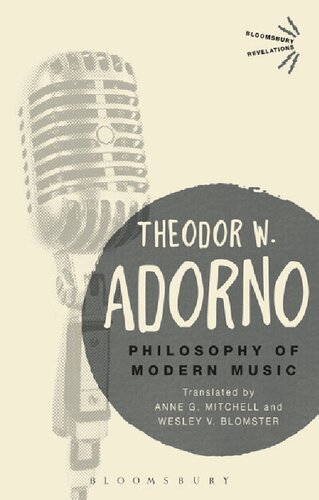 Philosophy Of Modern Music Theodor W Adorno