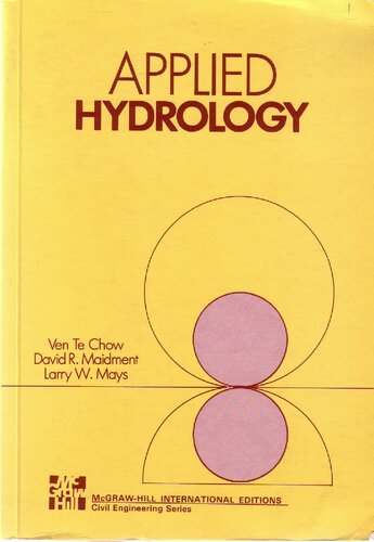 Applied Hydrology Chow Ven Te Larry W Mays