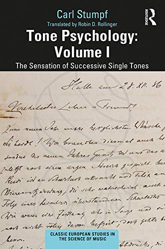 Tone Psychology Volume I The Sensation Of Successive Single Tones Carl Stumpf