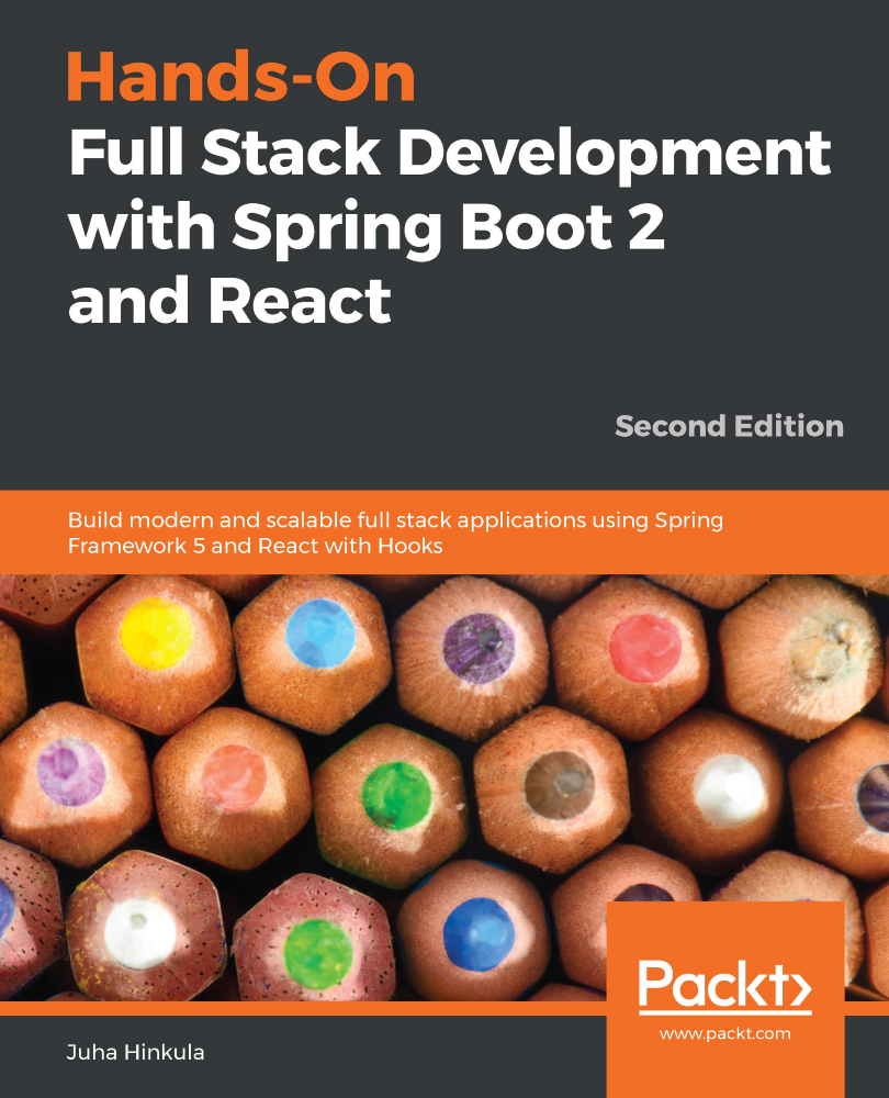 Handson Full Stack Development With Spring Boot 2 And React Juha Hinkula