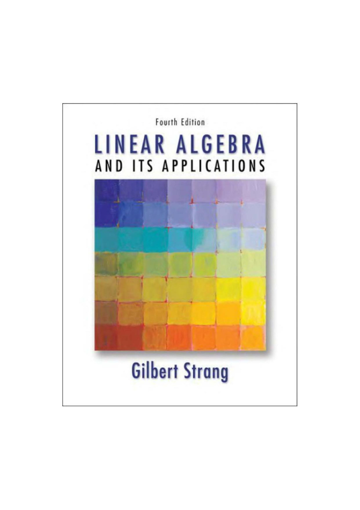 Linear Algebra And Its Applications 4th Edition 4th Gilbert Strang