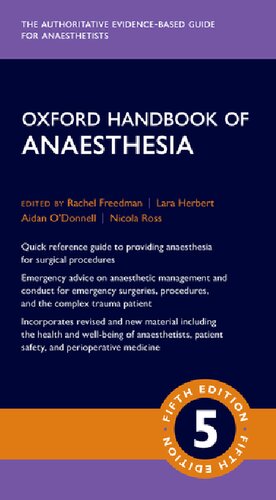 Oxford Handbook Of Anaesthesia Fifth Edition Oxford University Press 2022 5th Rachel Freedman