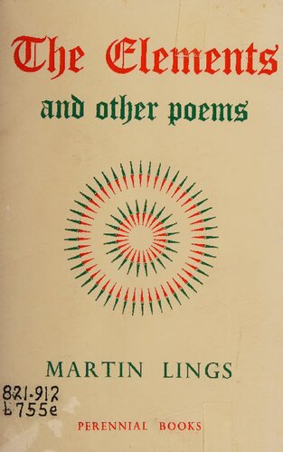 The Elements And Other Poems Martin Lings