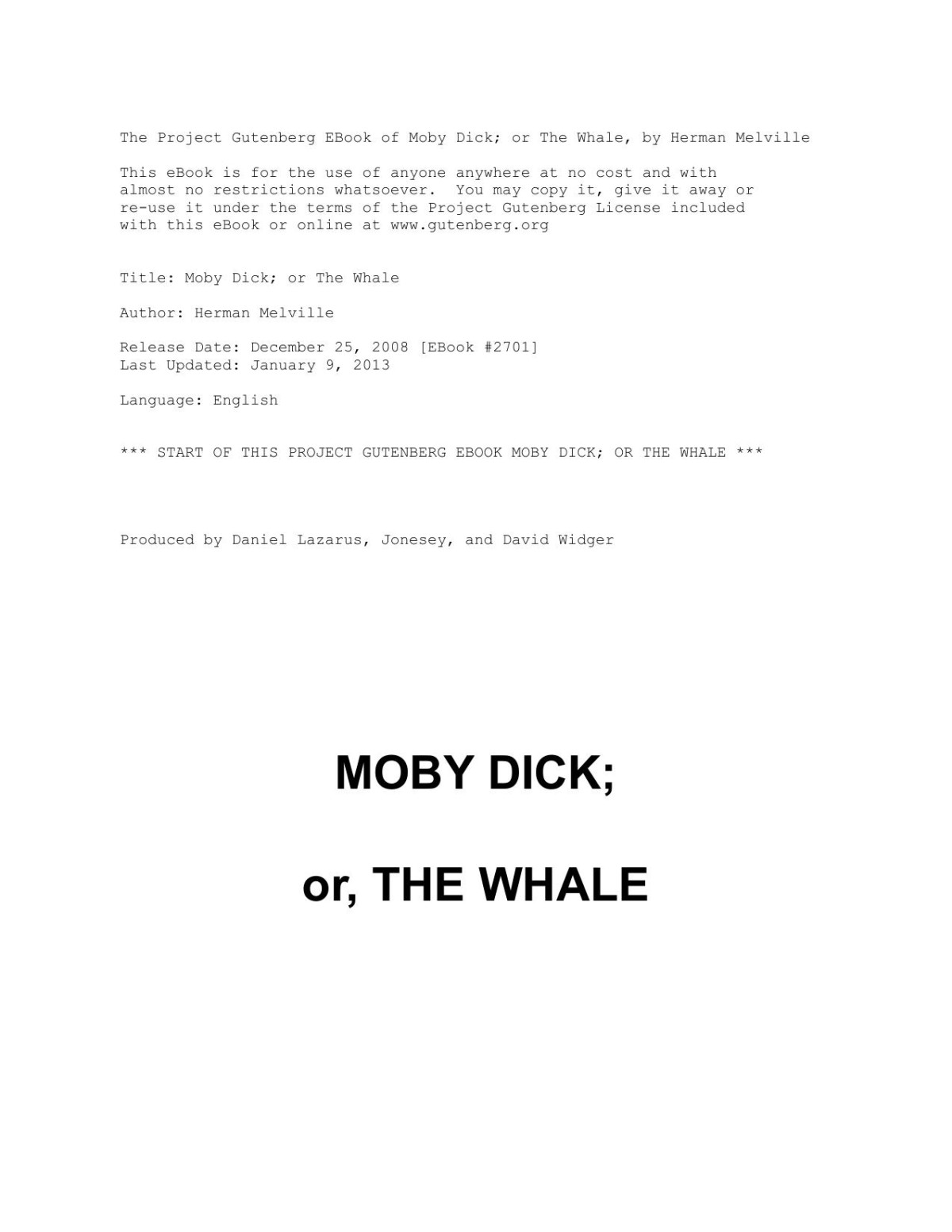 Mobydick Herman Melville