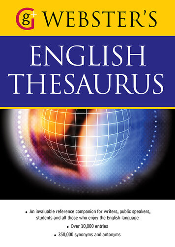 Websters American English Thesaurus With Over 10000 Entries And 350000 Synonyms And Antonyms Us English Betty Kirkpatrick